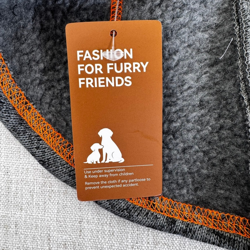 Dress Your Pet With Love Gray‎ Fleece Dog Sweater Vest Harness Zipper Large NEW - Picture 6 of 15